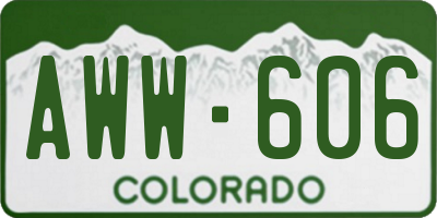 CO license plate AWW606