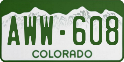 CO license plate AWW608