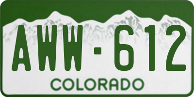 CO license plate AWW612