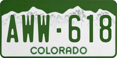 CO license plate AWW618