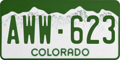 CO license plate AWW623