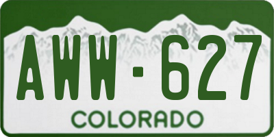 CO license plate AWW627