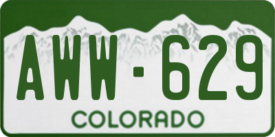CO license plate AWW629