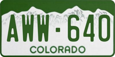 CO license plate AWW640