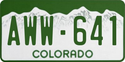 CO license plate AWW641