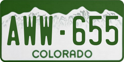 CO license plate AWW655