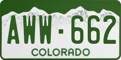 CO license plate AWW662