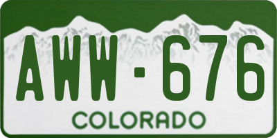 CO license plate AWW676
