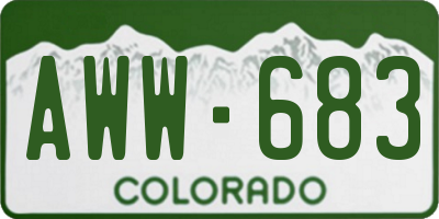 CO license plate AWW683