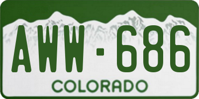 CO license plate AWW686
