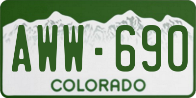CO license plate AWW690
