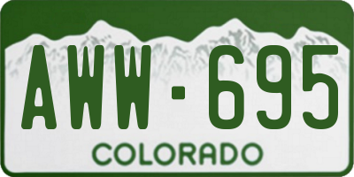 CO license plate AWW695