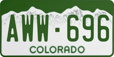 CO license plate AWW696