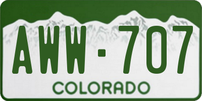 CO license plate AWW707