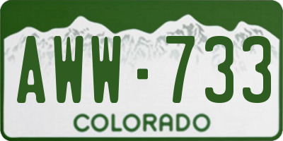 CO license plate AWW733