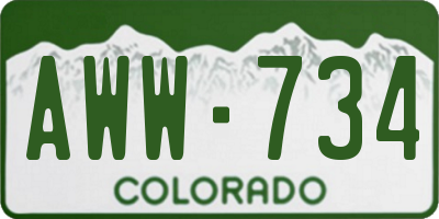 CO license plate AWW734