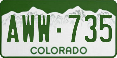 CO license plate AWW735