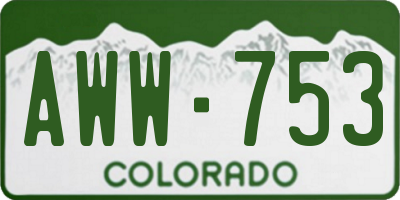 CO license plate AWW753