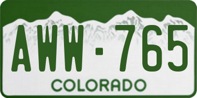 CO license plate AWW765