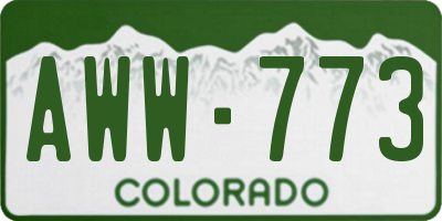 CO license plate AWW773