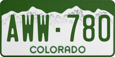 CO license plate AWW780