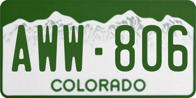 CO license plate AWW806