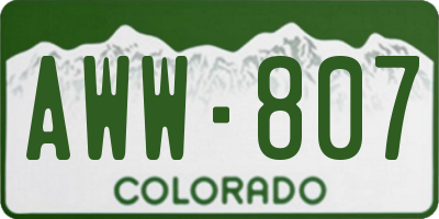 CO license plate AWW807