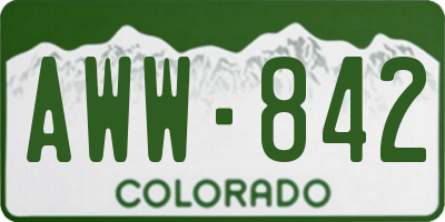 CO license plate AWW842