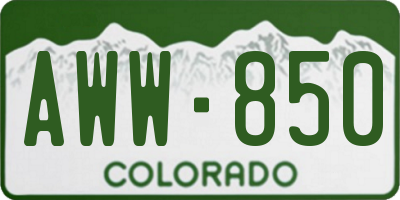 CO license plate AWW850