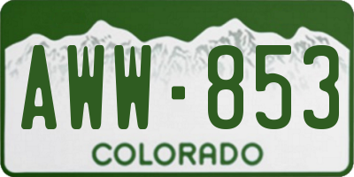 CO license plate AWW853