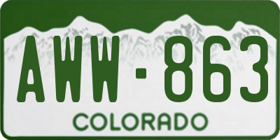 CO license plate AWW863