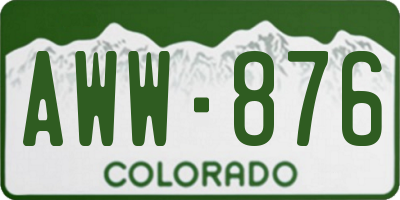 CO license plate AWW876