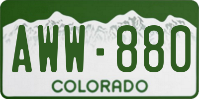 CO license plate AWW880
