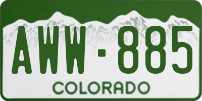 CO license plate AWW885