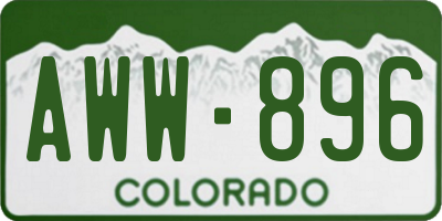 CO license plate AWW896
