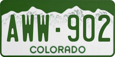 CO license plate AWW902