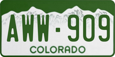 CO license plate AWW909