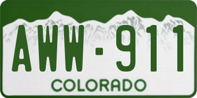 CO license plate AWW911