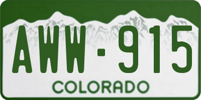 CO license plate AWW915