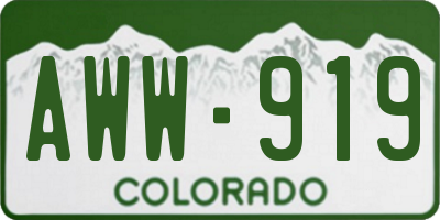 CO license plate AWW919