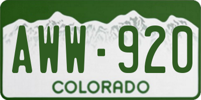CO license plate AWW920