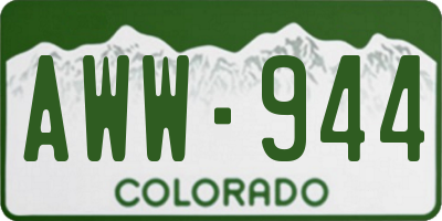 CO license plate AWW944