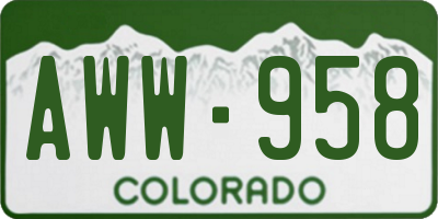 CO license plate AWW958