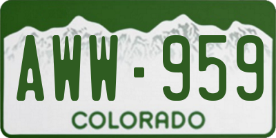 CO license plate AWW959