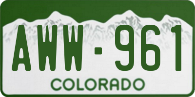 CO license plate AWW961