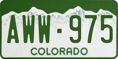 CO license plate AWW975
