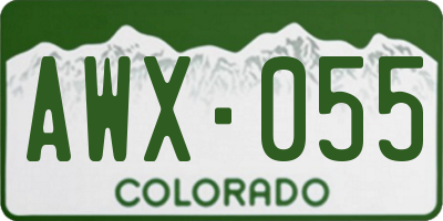CO license plate AWX055