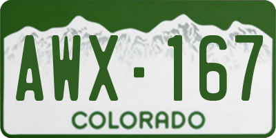 CO license plate AWX167