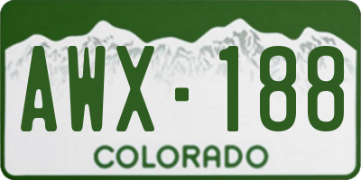 CO license plate AWX188