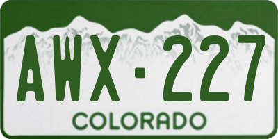 CO license plate AWX227